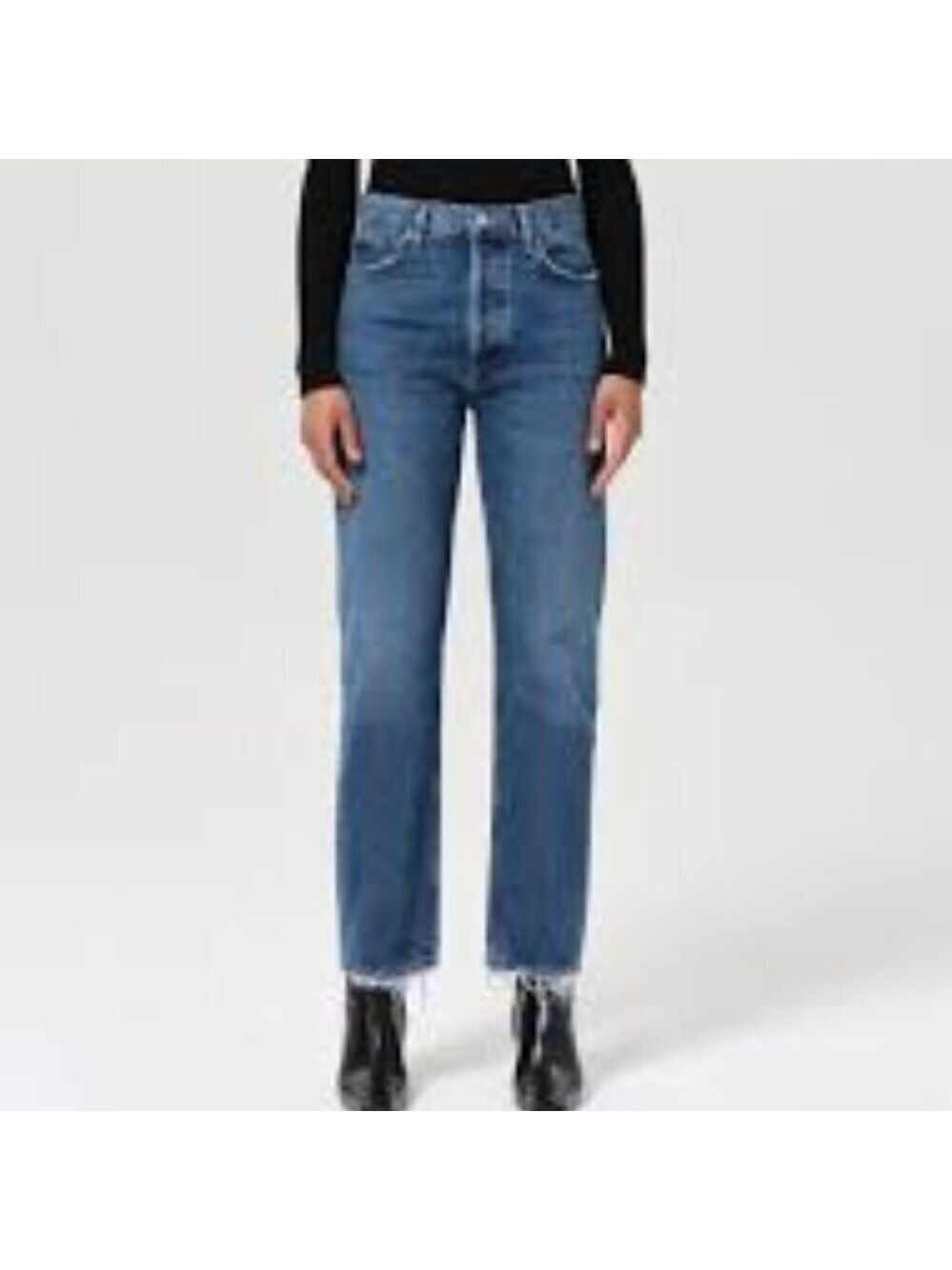 AGOLDE Pinch Waist Jean High 5 Pocket Zip Up Blue Jeans Size 24 - Picture 1 of 8